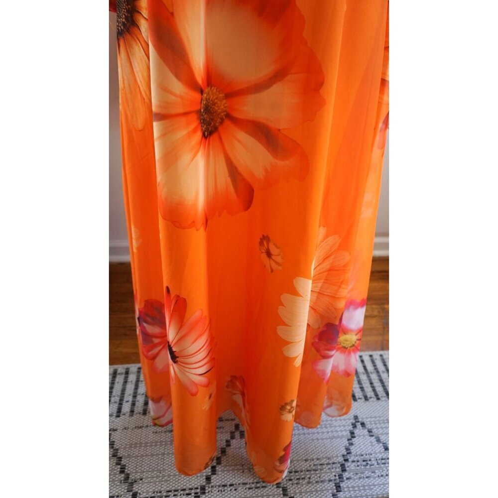 Indian Orange Chiffon Dress w/ Dupatta NWOT - Picture 3 of 10
